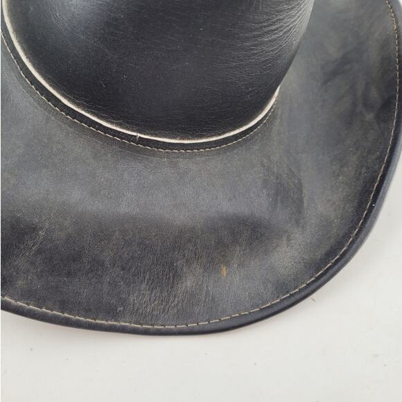 Vintage Leather Cowboy Hat Western Boho Festival Statement Style main image 10